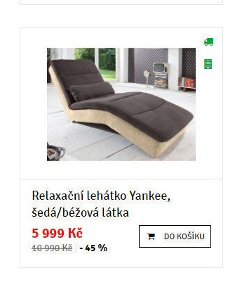 Relaxační lehátko Yankee, šedá/béžová látka