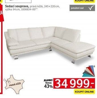 Sedací souprava (bílá/kožená)