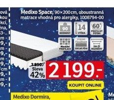 Medixo Space, 90x200 cm, oboustranná matrace