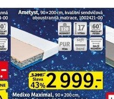 Ametyst, 90x200 cm, kvalitní sendvičová oboustranná matrace