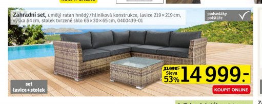 Zahradní set, umělý ratan hnědý