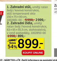 Zahradní židle, umělý ratan šedý