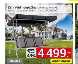 Zahradní houpačka, síťovina / kovová konstrukce, 170 × 153 × 110 cm