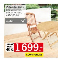 Zahradní židle, tropické dřevo