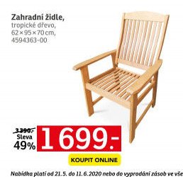 Zahradní židle, tropické dřevo