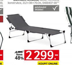 Zahradní lehátko, látka / hliníková konstrukce