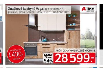 Značková kuchyně Vega, dub arlington/písková