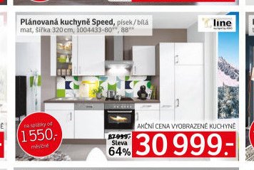 Plánovaná kuchyně Speed, písek/bílá mat