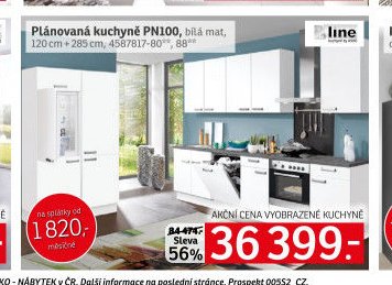 Plánovaná kuchyně PN100, bílá mat