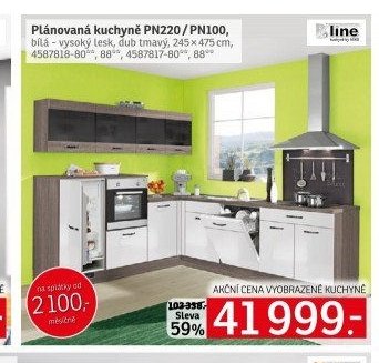 Plánovaná kuchyně PN220 / PN100, bílá
