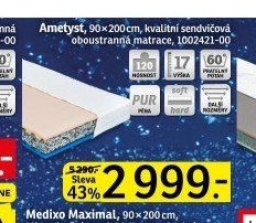 Ametyst, 90x200 cm, kvalitní sendvičová oboustranná matrace