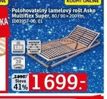 Polohovatelný lamelový rošt Asko Multiflex Super, 80/90x200 cm