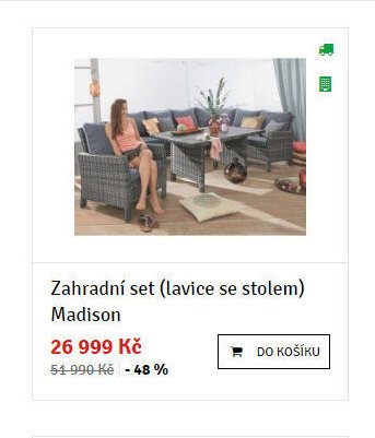 Zahradní set (lavice se stolem) Madison