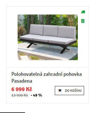 Polohovatelná zahradní pohovka Pasadena