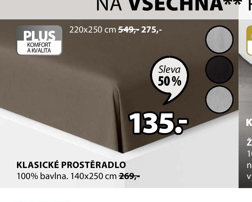 Plus klasické prostěradlo