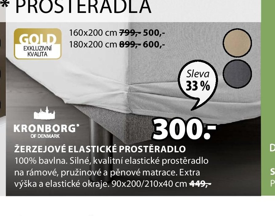 Kronborg žerzejové elastické prostěradlo