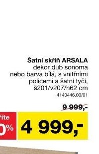 Šatní skříň ARSALA