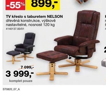 TV křeslo s taburetem NELSON
