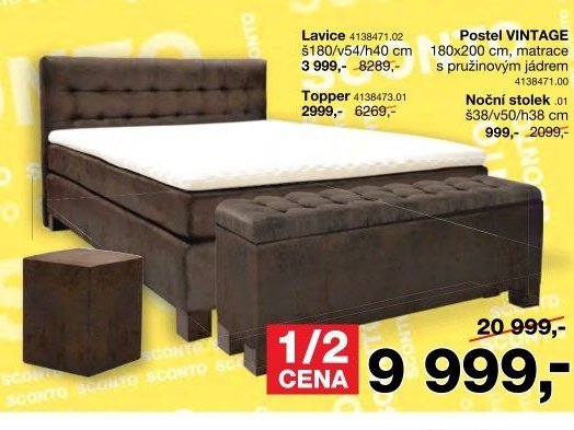 Postel VINTAGE 180x200 cm