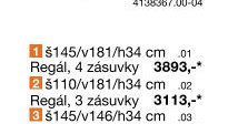 Regál, 4 zásuvky