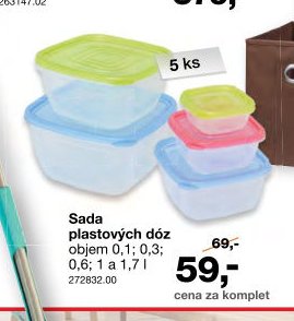 Sada plastových dóz