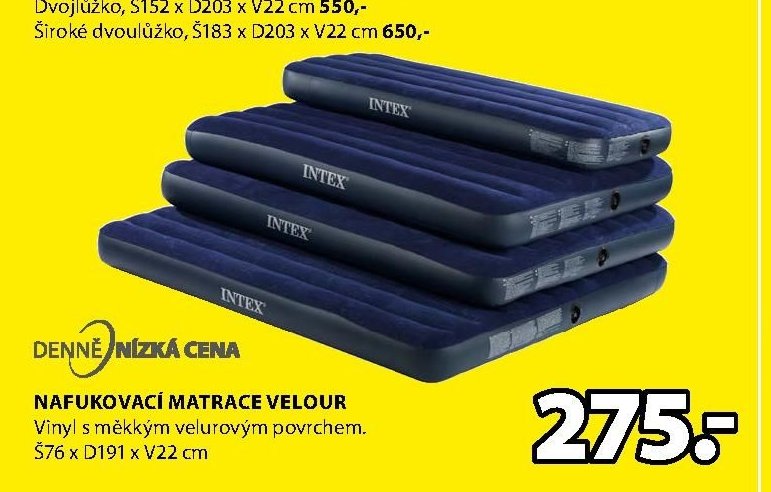 NAFUKOVACÍ MATRACE VELOUR