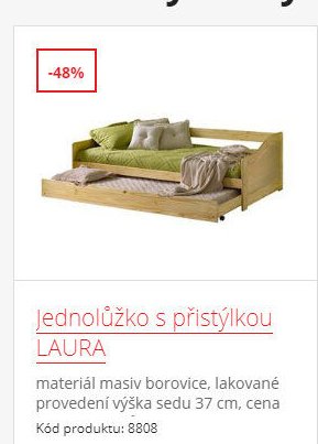 Jednolůžko s přistýlkou LAURA