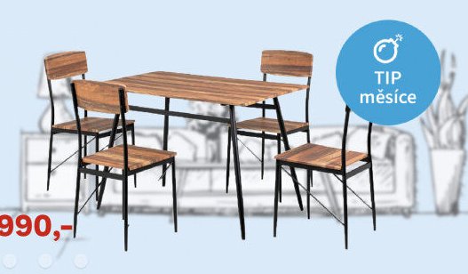 Set jídelní 4+1 VINTAGE Třešeň