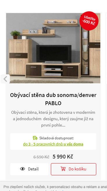 Obývací stěna dub sonoma/denver PABLO