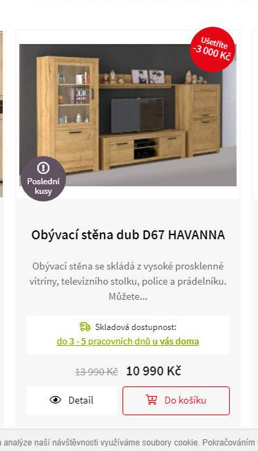 Obývací stěna dub D67 HAVANNA