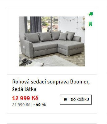 Rohová sedací souprava Boomer, šedá látka