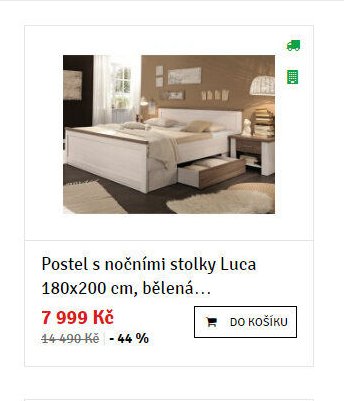 Postel s nočními stolky Luca 180x200 cm, bělená...