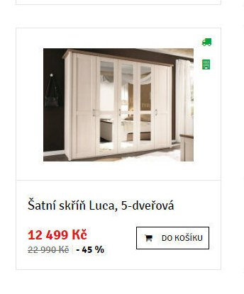 Šatní skříň Luca, 5-dveřová
