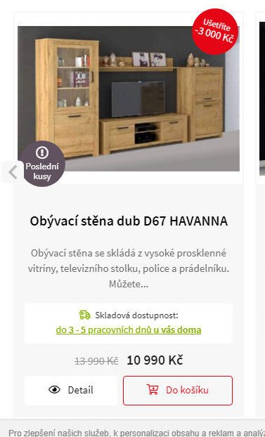 Obývací stěna dub D67 HAVANNA