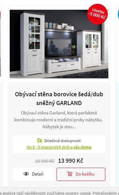 Obývací stěna borovice šedá/dub sněžný GARLAND