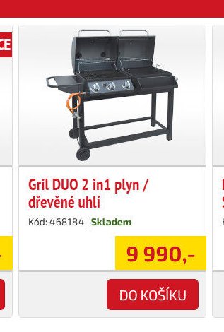 Gril DUO 2 in1 plyn / dřevěné uhlí