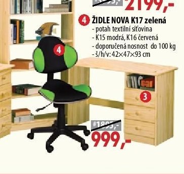 ŽIDLE NOVA K17 zelená