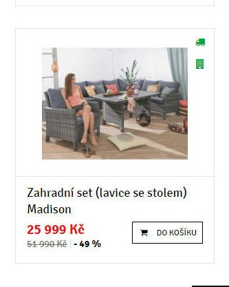 Zahradní set (lavice se stolem) Madison