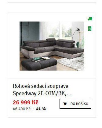 Rohová sedací souprava Speedway 2F-OTM/BK,...