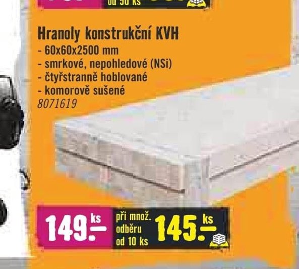 Hranoly konstrukční KVH