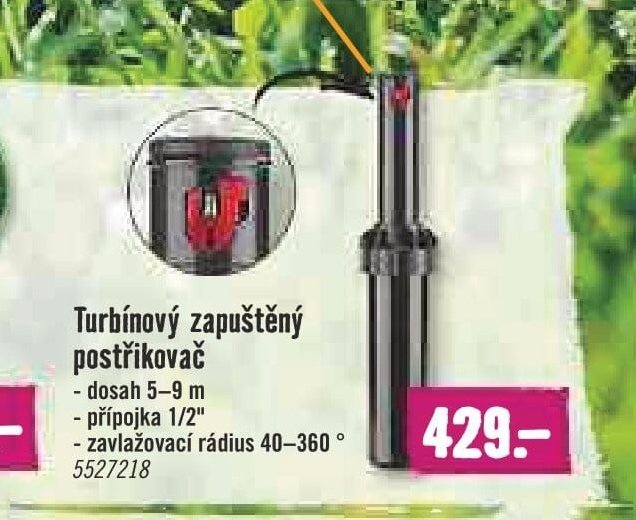 Turbínový zapuštěný postřikovač