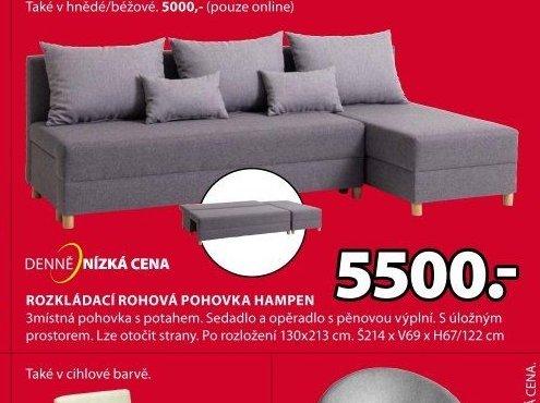 ROZKLÁDACÍ ROHOVÁ POHOVKA HAMPEN