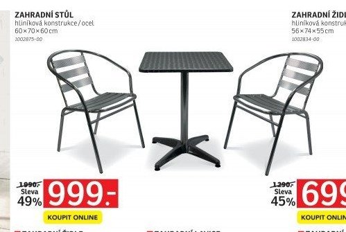 ZAHRADNÍ STŮL hliníková konstrukce / ocel
