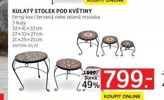 KULATÝ STOLEK POD KVĚTINY