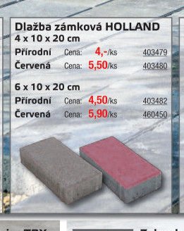 Dlažba zámková HOLLAND 4 x 10 x 20 cm