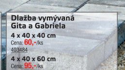Dlažba vymývaná Gita a Gabriela 4 x 40 x 40 cm