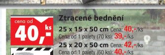 Ztracené bednění 25 x 15 x 50 cm