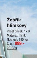 Žebřík hliníkový 1x9