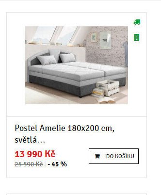 Postel Amelie 180x200 cm, světlá...