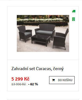Zahradní set Caracas, černý